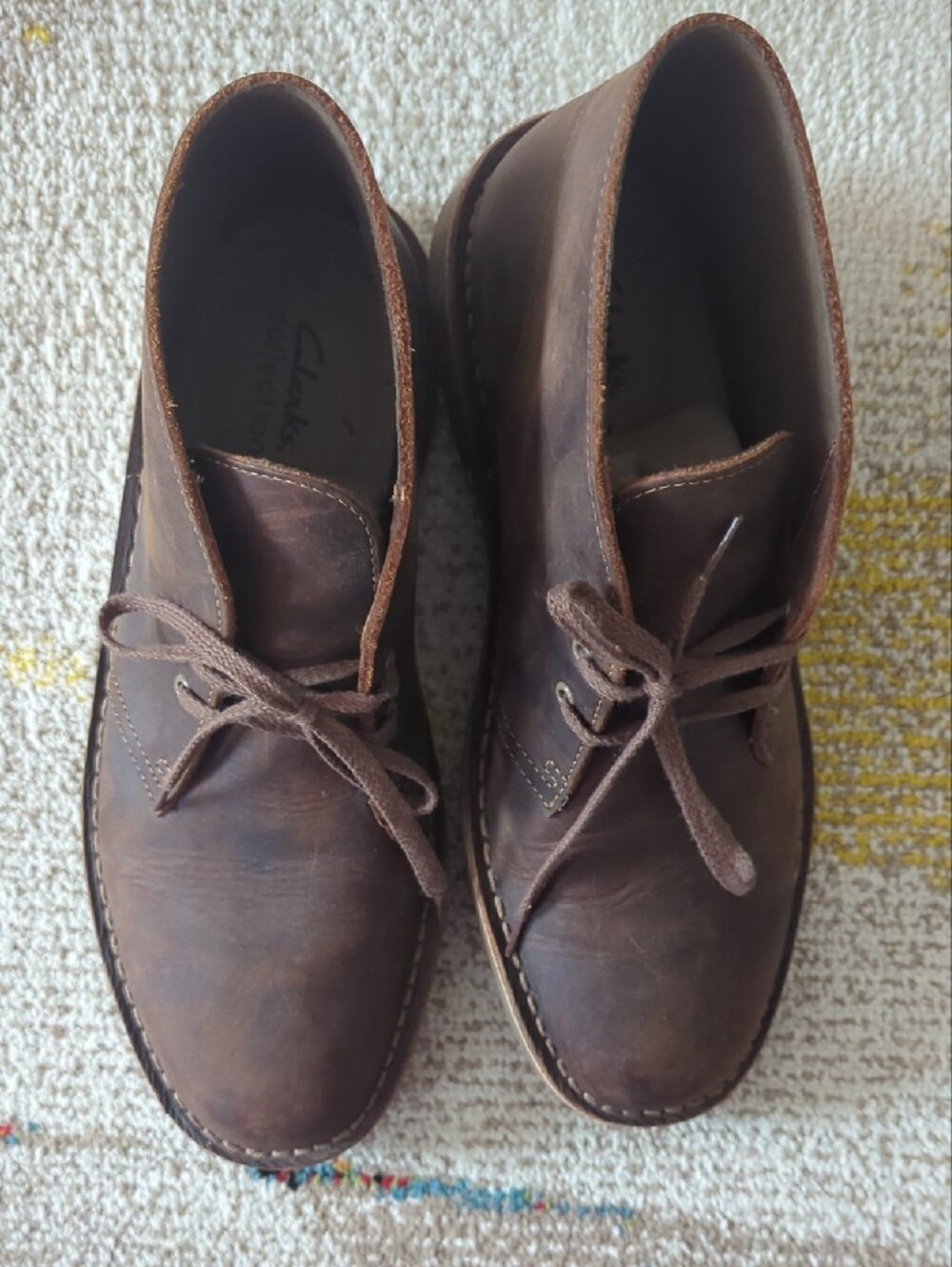 Clarks Men's Dark Brown Leather Chukka Boots Size 8.5 - Picture 2 of 8